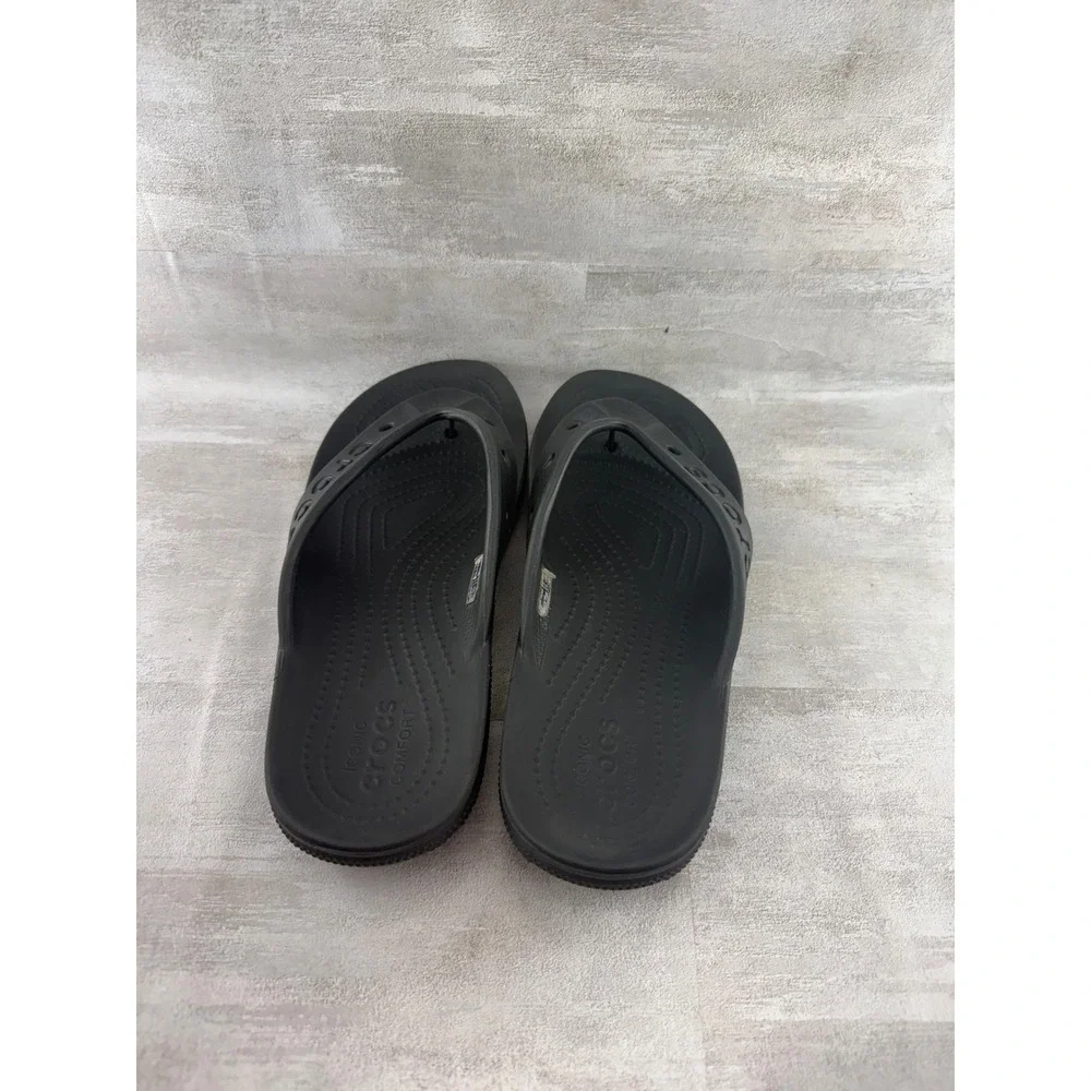 Crocs Athens Flip Flops Black Unisex Mens 6 Womens 8 Comfort Sandals 208192